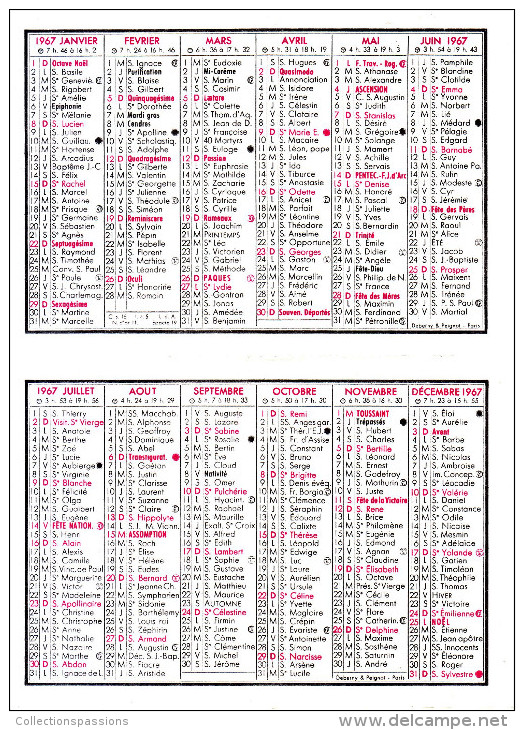 Calendrier - 1967 - Aux Fleurs. Henri Drutel - MONTBRISON - Jean Pierre Cassel - - Small : 1961-70