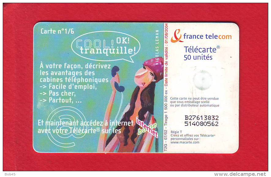 854 - Telecarte Publique Cool Tranquille 1  (F1225) - 2002