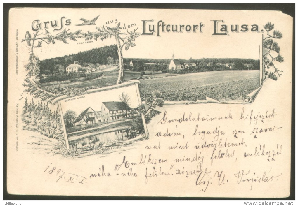 LAUSA OLD POSTCARD 1897 - Wermsdorf