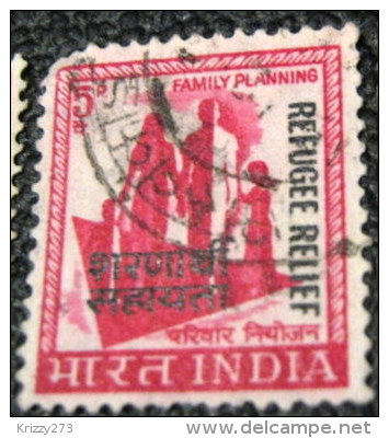 India 1971 Family Planning Refugee Relief Nasik Overprint 5p - Used - Liefdadigheid Zegels