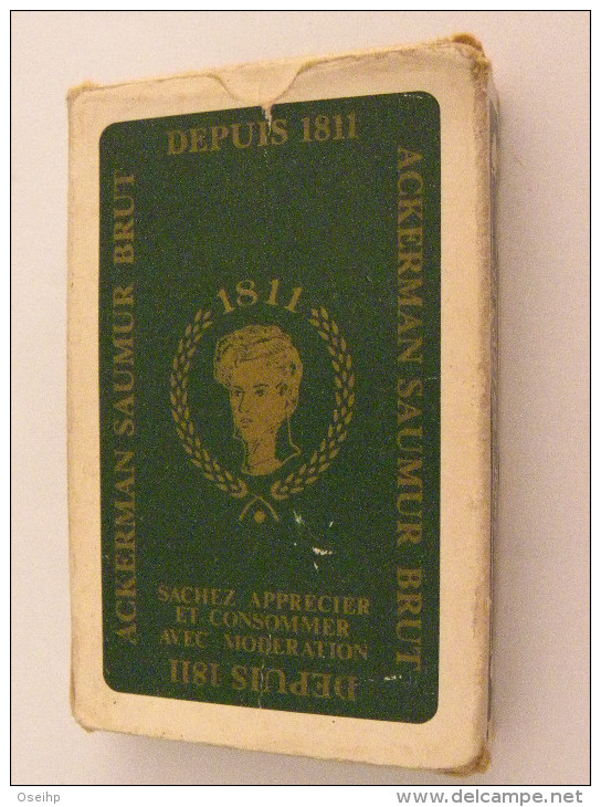 Jeu De Cartes 32 Cartes à Jouer Pub AKERMAN SAUMUR Brut  - Carte Publicité Vin  Révolution - 32 Carte