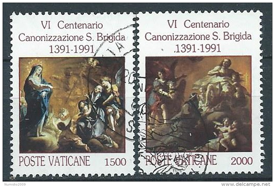 1991 VATICANO USATO S. BRIGIDA - X6 - Oblitérés