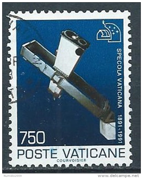 1991 VATICANO USATO SPECOLA VATICANA 750 LIRE - X7 - Oblitérés