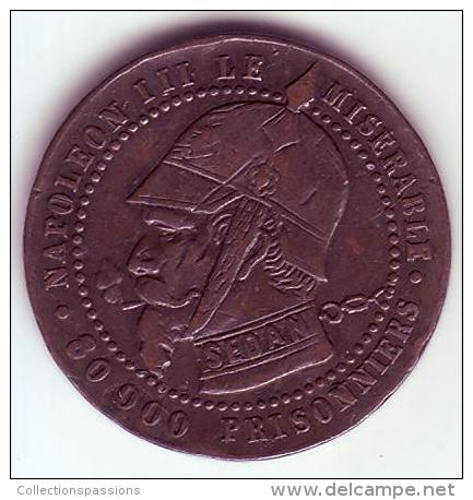 Napoléon III - Monnaie Satirique - 1870 - - Variétés Et Curiosités