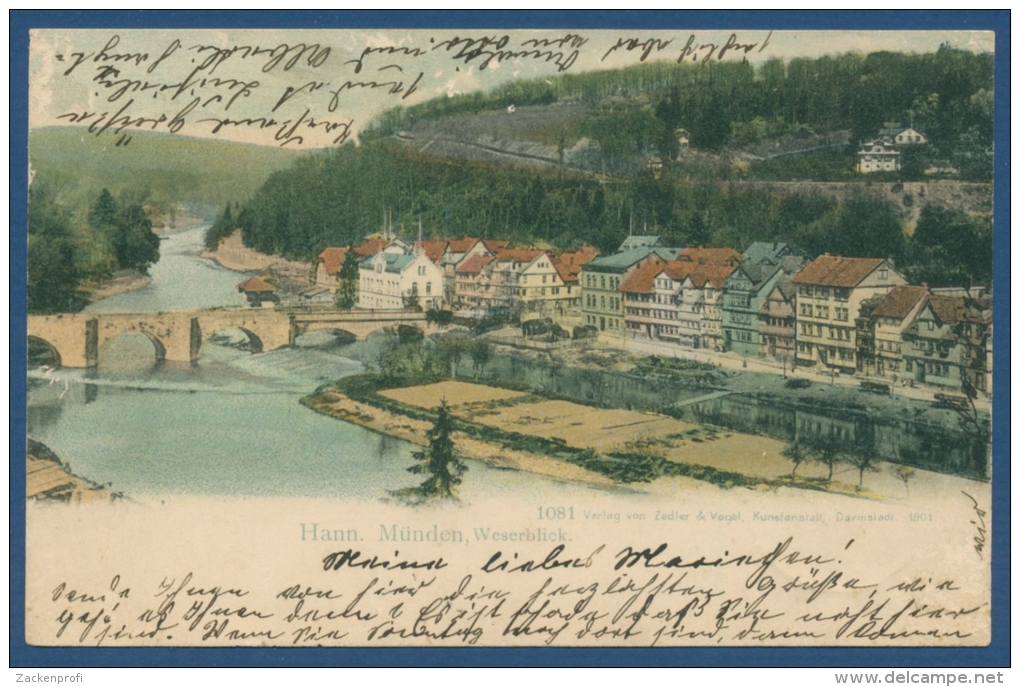 Hann.-Münden Weserblick Göttinger Straße Gelaufen 1902 (AK10) - Hannoversch Muenden