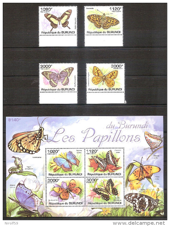 Burundi 2011 - Butterflies - Unused Stamps