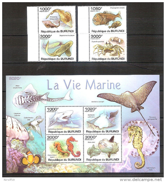 Burundi 2011 - Marine Life - Unused Stamps