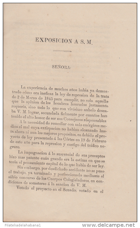 *E1405 CUBA SPAIN ESPAÑA. SLAVE SLAVERY 1867. EXP ABOLICION DE LA ESCLAVITUD