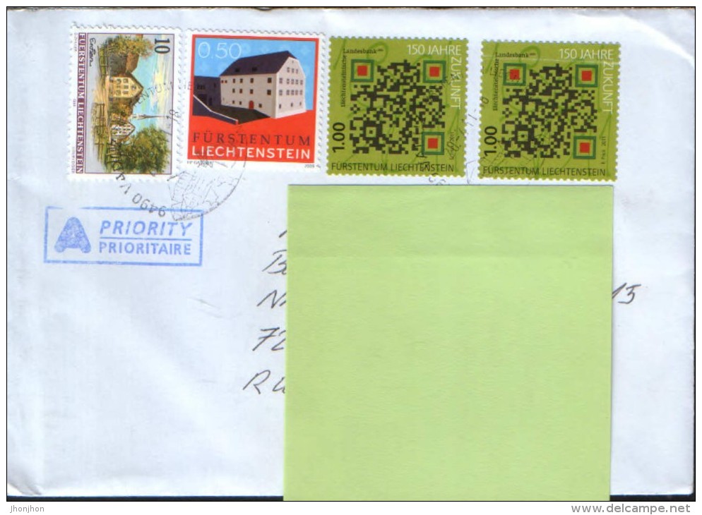 Liechtenstein - Priority Letter Circulated In 2011 From Balzers At Suceava,Romania -Franking " Rich " - Covers & Documents