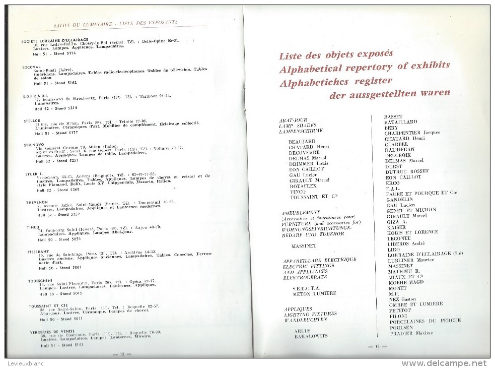 Salon Du Luminaire/Foire De Paris/Guide De L´Exposition/Porte De Versailles/1963  PGC85 - Electricidad & Gas