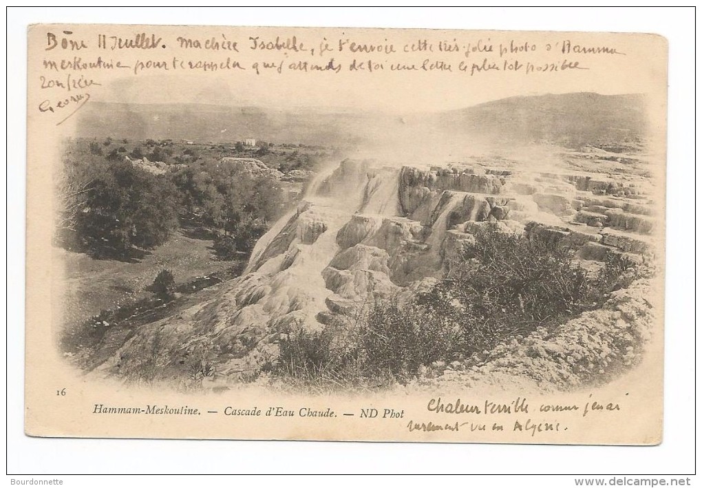 HAMMAM MESKOUTINE -CASCADE D'EAU CHAUDE-1902 - Autres & Non Classés