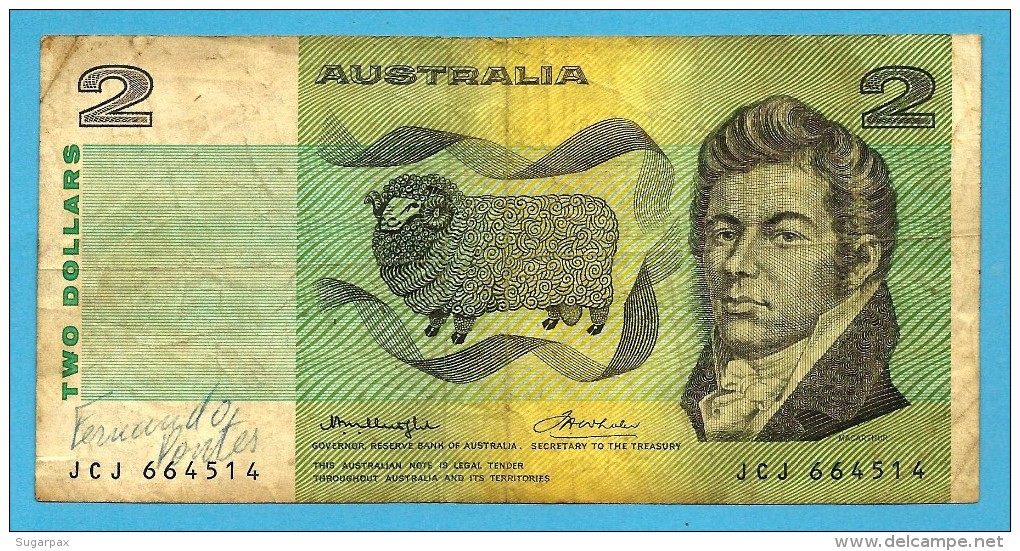 AUSTRALIA - 2 Dollars - Nd ( 1976 ) - P 43.b2 - Sign. H. M. Knight And F. H. Wheeler - Sir Joseph Banks - Reserve Bank - 1974-94 Australia Reserve Bank (paper Notes)