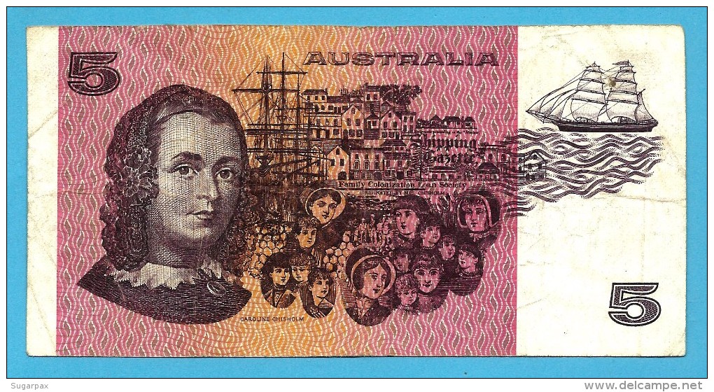 AUSTRALIA - 5 Dollars - Nd ( 1976 ) - P 44.b1 - Sign. H. M. Knight And F. H. Wheeler - Sir Joseph Banks - Reserve Bank - 1974-94 Australia Reserve Bank (papier)