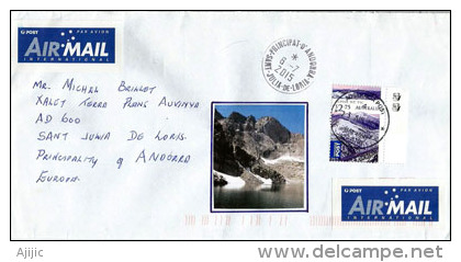 Belle Lettre D' Alpine National Park (Central Highlands. Victoria), Adressée En Andorre, Avec Timbre à Date Arrivée - Lettres & Documents