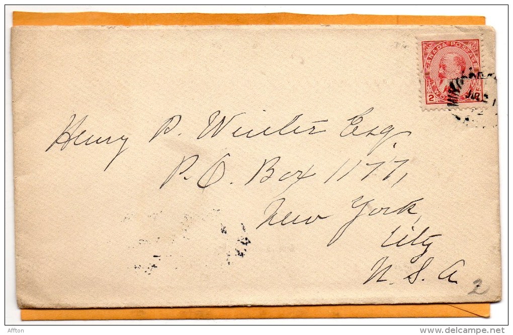 Canada 1905 Cover Mailed To USA - Lettres & Documents