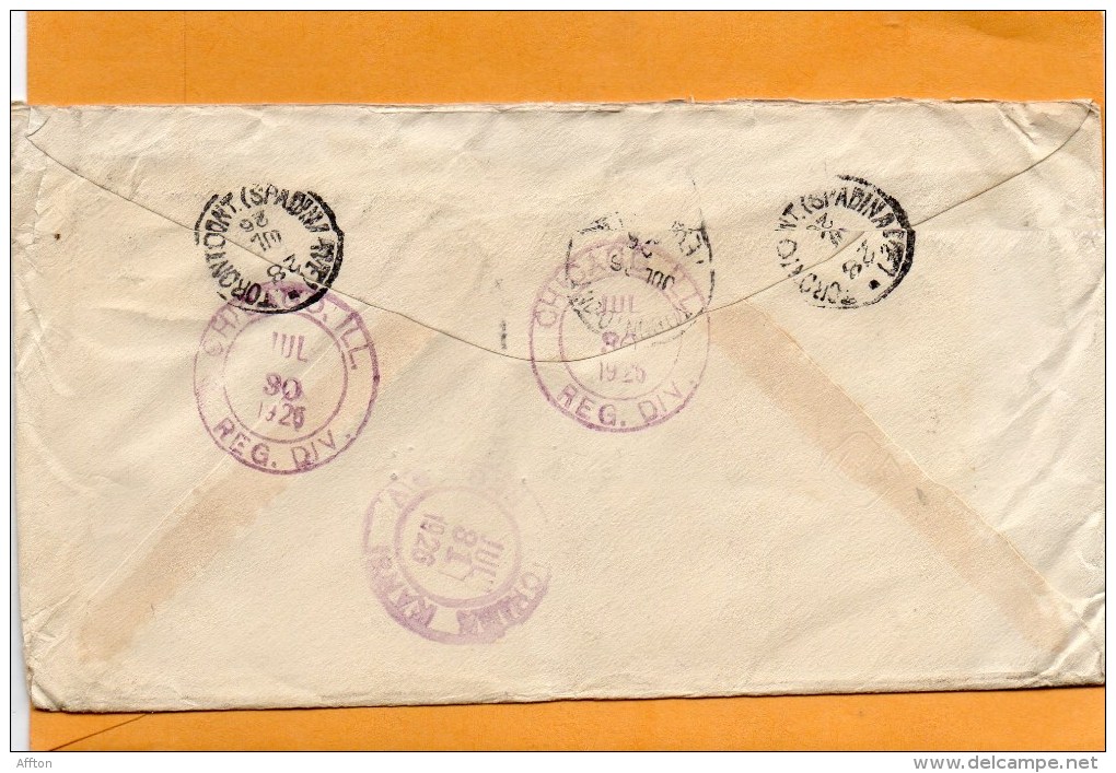 Canada 1926 Registered Cover Mailed To USA - Covers & Documents