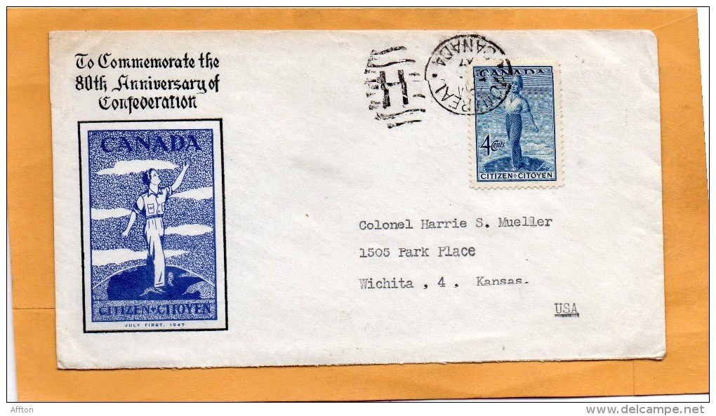 Canada 1947 FDC Mailed To USA - ....-1951