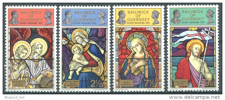 GUERNSEY - 1972 - MNH/*** LUXE- NOEL CHRISTMAS - Yv 66-69 Mi 71-74 -  Lot 12187 - Guernsey