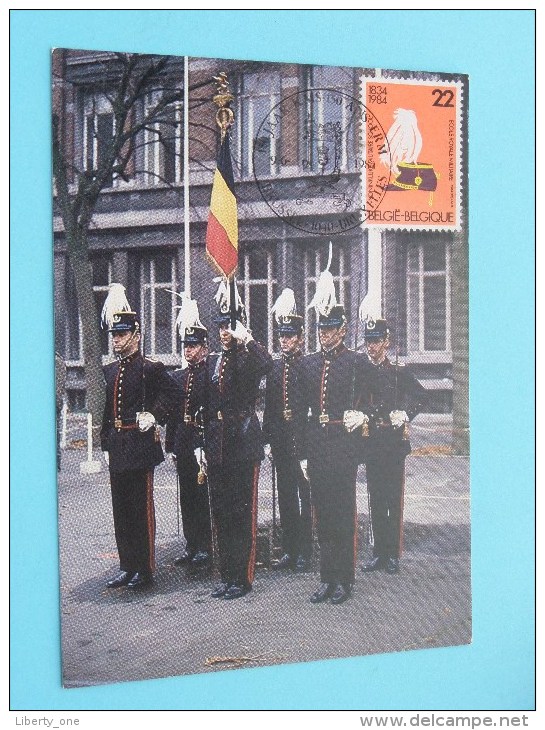 Het Vaandel Van De KONINKLIJKE MILITAIRE SCHOOL ( Afstempeling Post + Zegel / Timbre - Anno 1984 - Zie Foto Details ) !! - Poste & Facteurs