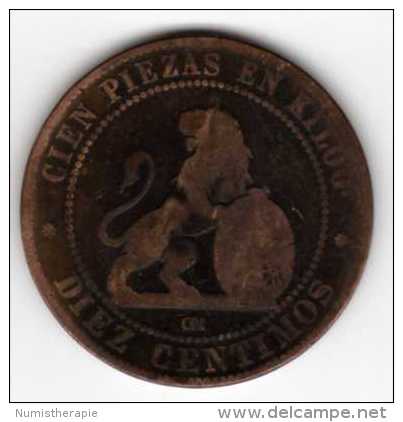 Espagne : 10 Centavos (10 Gramos) 1870 (100 Pièces Se Pèsent 1 Kilo.) - Autres & Non Classés