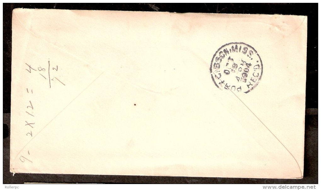 100269 Sc U387 1c [BUFF] WASHINGTON 2c CDS COLLEGE PARK,//VA. TO CDS  PORT GIBSON,MISS.//REC´D.[COVER OPENED AT TOP] - 1901-20