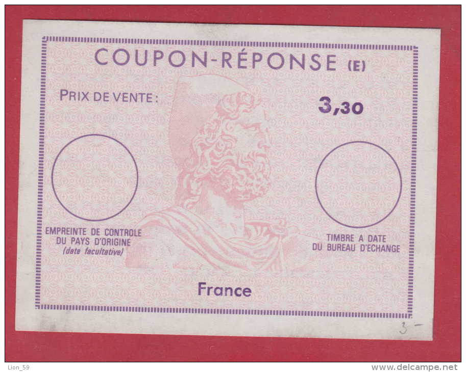 178099  /  COUPON RÉPONSE ( E ) Reply Coupon 3.30 France Frankreich Francia Stationery Entier Ganzsachen - Coupons-réponse