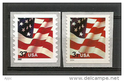 ETATS-UNIS. Drapeau "Bannière étoilée" , émission De 2002 & 2004,  2 T-p Neufs Adhésifs (auto-collant) - Unused Stamps