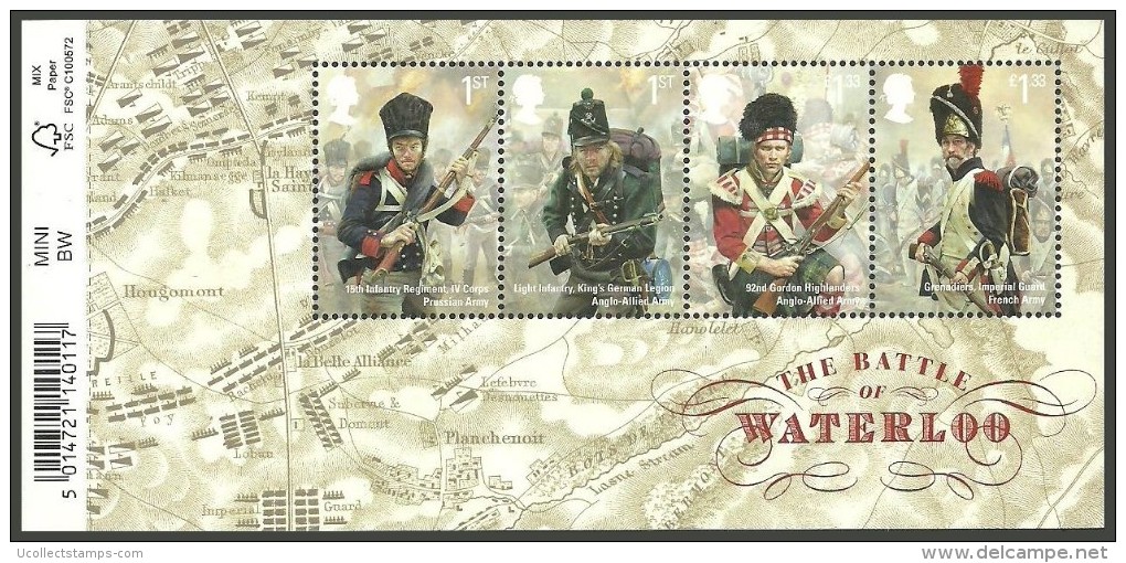 Great Britan  2015   Battle Of Waterloo     Blok/m/s     Postfris/mnh/neuf - Unused Stamps