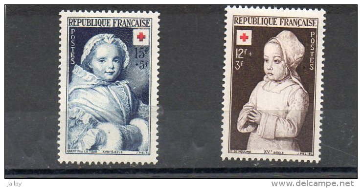 FRANCE     2 Timbres        1951     Y&T: 914 Et  915    Croix Rouge    Neufs Avec Charnière - Sonstige & Ohne Zuordnung