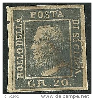 1859 - SICILIA - 20 GRANA - FALSO LITOGRAFICO - ANNULLATO - OTTIMO PER STUDIO E CONFRONTI - SPL - Sicilia