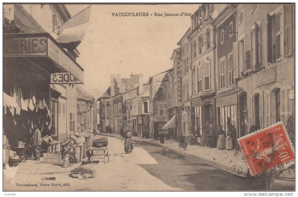 55-VAUCOULEURS-Rue Jeanne D'Arc  1914  Animé (pelurage) - Sonstige & Ohne Zuordnung