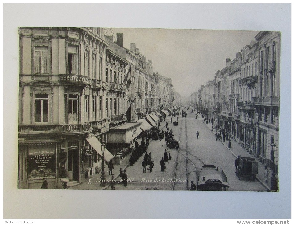 Cpa/pk Louvain Leuven Rue De La Station Bertels Quo Vadis Cigares 1906 - Leuven