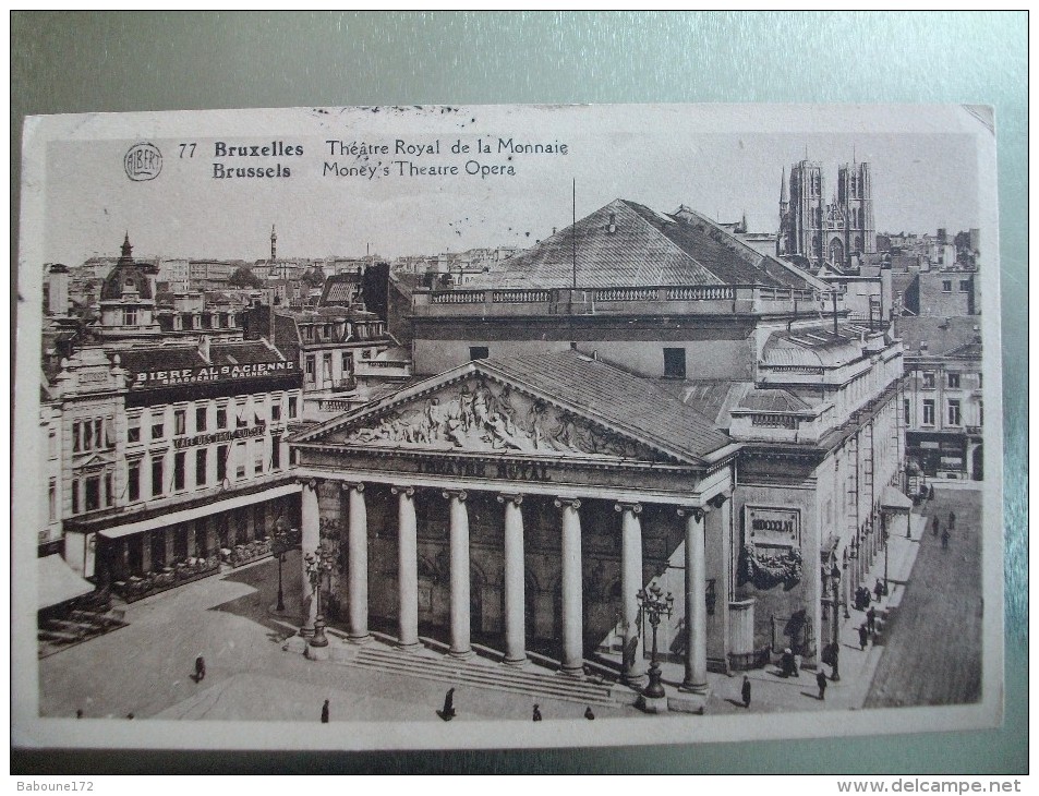 Carte Postale Belgique Bruxelles Théatre Royal De La Monnaie Oblitérée 35 Cent. - Monuments