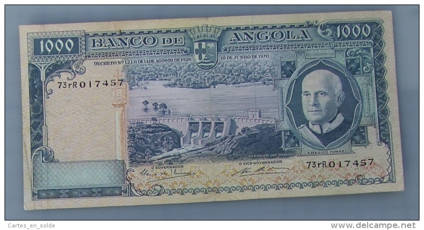 Angola  - Billet Circulé  1.000  Escudos   10/06/1970   Petit Prix  Défauts** - Angola
