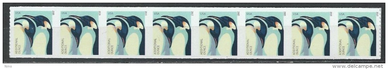 USA. Scott # 4990 MNH Coil Strip Of 8 For Additional Once Letter. Penguins 2015 - Coils & Coil Singles