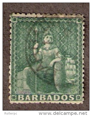 BARB008 Sc 39 & 40  BRITANNIA 1/2p & 1sh WMK 6 - Barbados (...-1966)