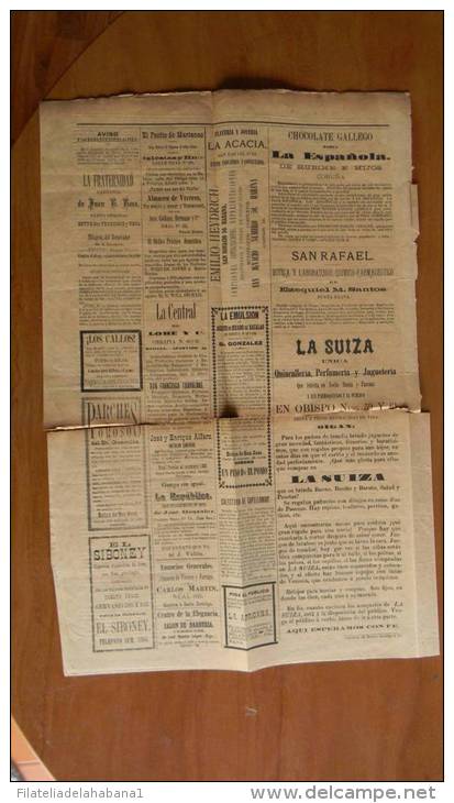 BP46 CUBA SPAIN NEWSPAPER ESPAÑA 1890 LA EVOLUCION 23/03/1890 MARIANAO - [1] Tot 1980