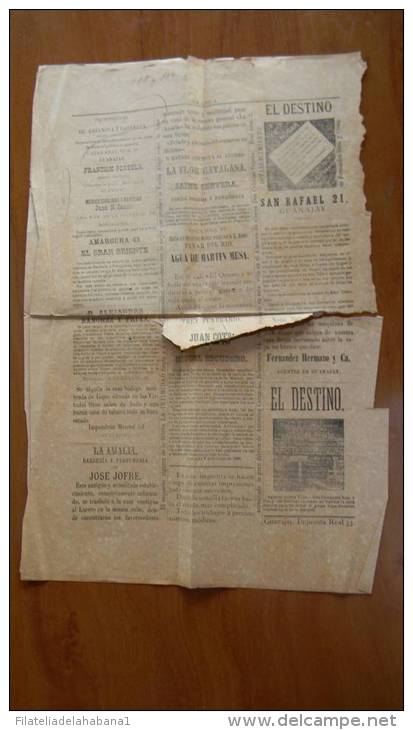 BP2 CUBA SPAIN NEWSPAPER ESPAÑA 1883 LA ABEJA 2/07/1883 GUANAJAY - [1] Tot 1980