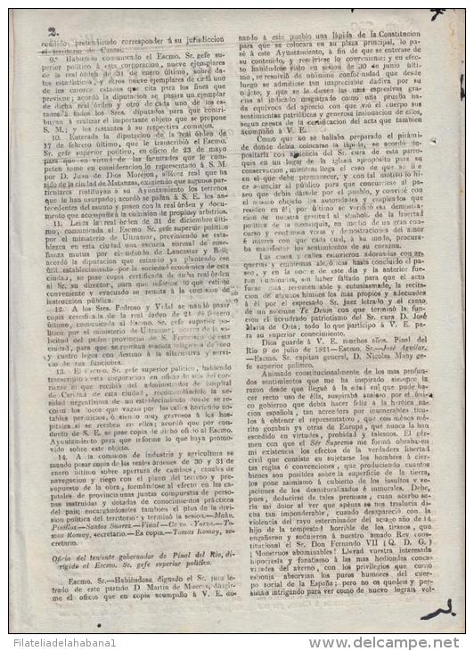 BP116 CUBA SPAIN NEWSPAPER ESPAÑA 1821 DIARIO GOBIERNO CONSTITUCIONAL 18/08/1821 - [1] Tot 1980