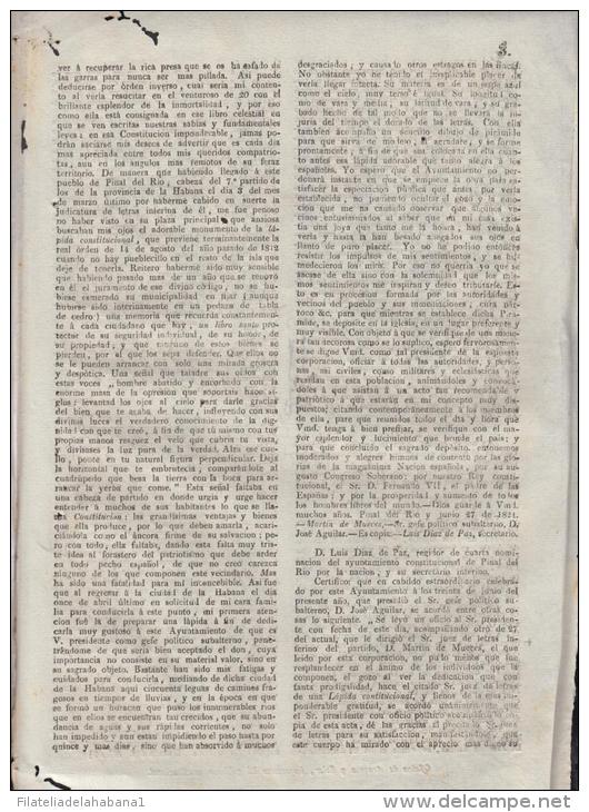 BP116 CUBA SPAIN NEWSPAPER ESPAÑA 1821 DIARIO GOBIERNO CONSTITUCIONAL 18/08/1821 - [1] Fino Al 1980