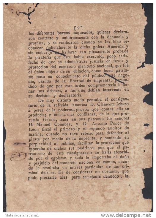 BP107 CUBA SPAIN NEWSPAPER ESPAÑA 1813 CENSOR UNIVERSAL 18/04/1813 - [1] Hasta 1980