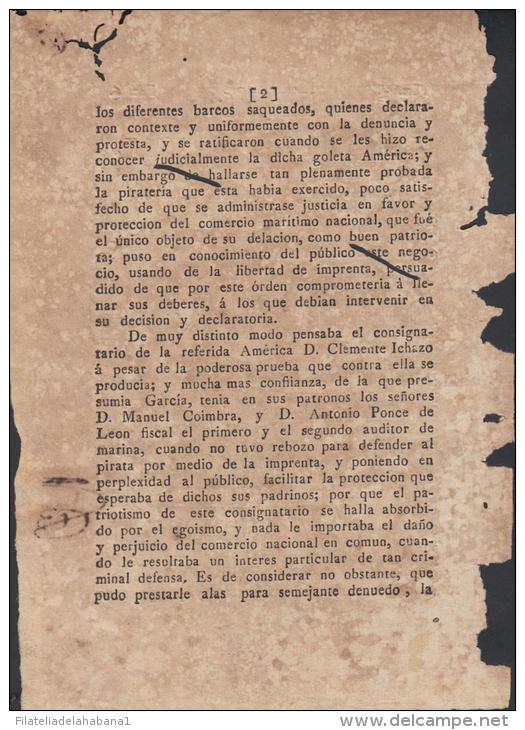 BP107 CUBA SPAIN NEWSPAPER ESPAÑA 1813 CENSOR UNIVERSAL 18/04/1813 - [1] Fino Al 1980