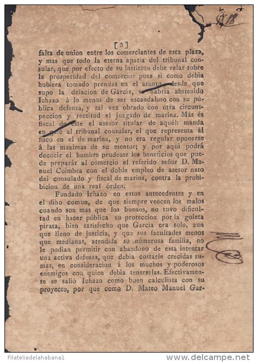 BP107 CUBA SPAIN NEWSPAPER ESPAÑA 1813 CENSOR UNIVERSAL 18/04/1813 - [1] Hasta 1980