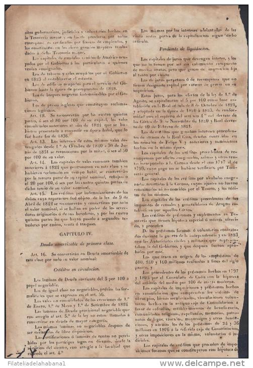 BP106 CUBA SPAIN NEWSPAPER ESPAÑA 1851 BOLETIN OFICIAL DE CANARIAS 14/11/1851 - [1] Tot 1980