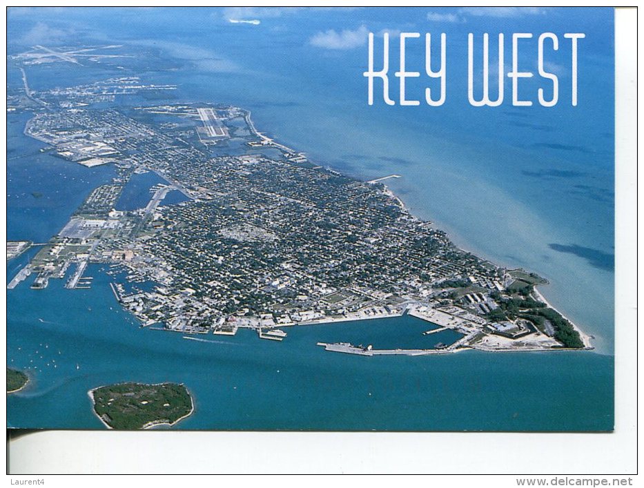 (345) USA - Key West (distinctively Show Airport Runway On Top Right Of Postcard) - Aerodrome