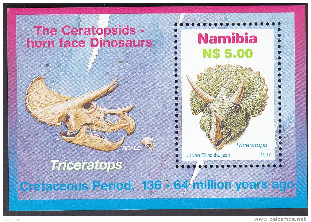 NAMIBIA, 1997 DINOSAUR MINISHEET MNH - Namibia (1990- ...)