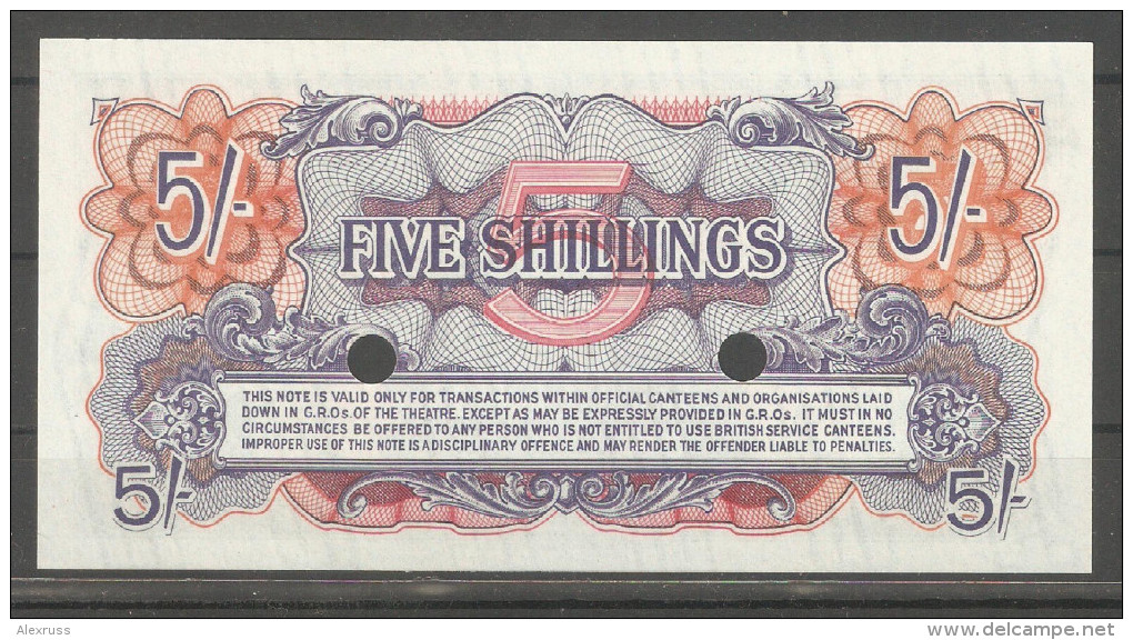 British Armed Forces 5 Shillings Special Voucher,2nd Series,VF UNC - British Troepen & Speciale Documenten