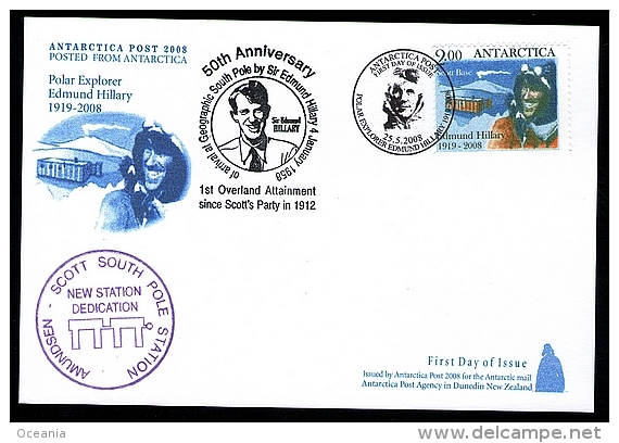 Antarctica Post Hillary FDC Card. Overland Attainment. - Other & Unclassified