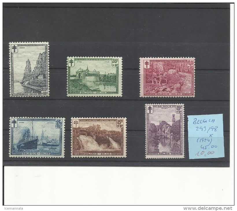 BELGICA YVERT 293/98  MH * - Unused Stamps