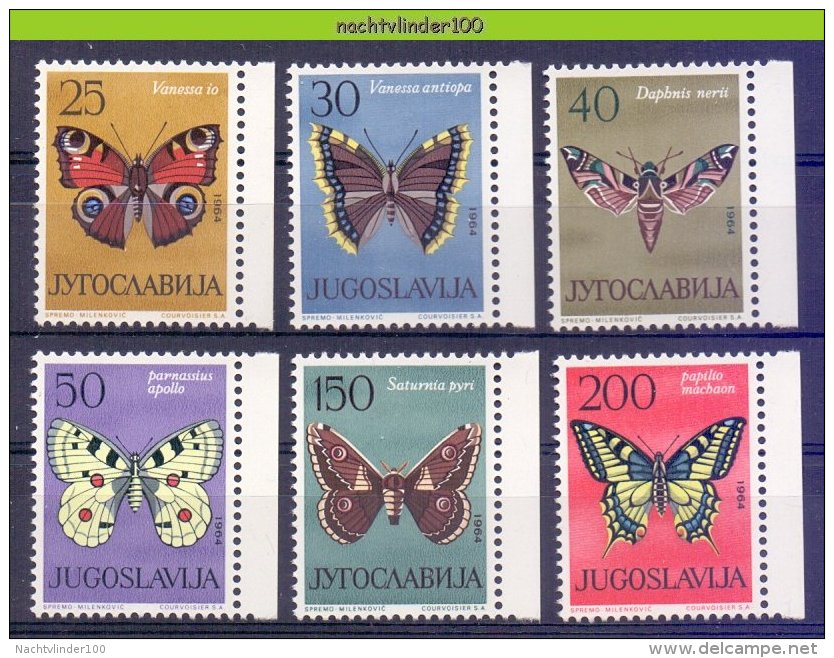 Mng107 FAUNA VLINDERS BUTTERFLIES SCHMETTERLINGE MARIPOSAS PAPILLONS JUGOSLAVIJA 1964 PF/MNH - Schmetterlinge